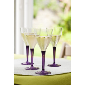 Plastic Stemmed Glass Wine Eggplant 130ml (6 Units) 