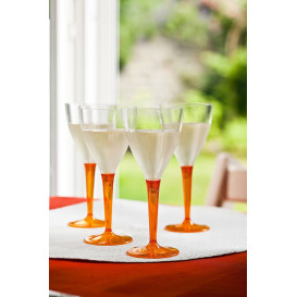 Plastic Stemmed Glass Wine Orange 130ml (6 Units) 