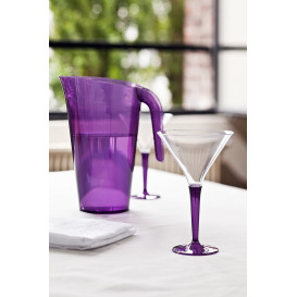 Plastic Stemmed Glass Cocktail Eggplant 100 ml (6 Units) 