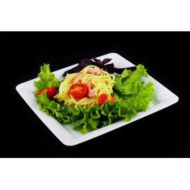 Plastic Plate Square shape Extra Rigid White 22,5x22,5cm (20 Units) 