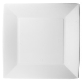 Sugarcane Plate Square shape "Nice" White 23x23 cm (500 Units)