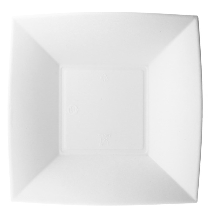 Sugarcane Plate Deep "Nice" White 18x18 cm (50 Units) Sugarcane Plate Deep "Nice" White 18x18 cm (50 Units)