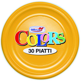 Plastic Plate PS Deep Mango 22 cm (600 Units)