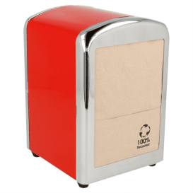 Napkin Steel Dispenser "Miniservis" Red 10,5x9,7x14cm  (1 Unit)