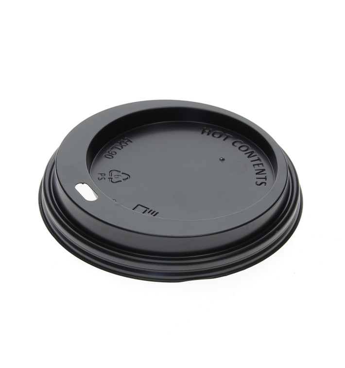 Lid for Paper Cup Hole Black 12, 16 and 22 Oz Ø9,0cm (100 Units) Lid for Paper Cup Hole Black 12, 16 and 22 Oz Ø9,0cm (100 Units)