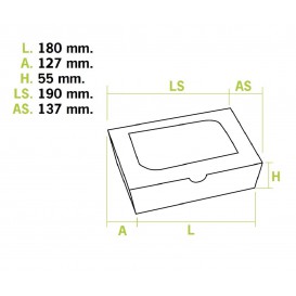 Paper Take-out Container "Premium" 18x12,7x5,5cm 1000ml (25 Units)