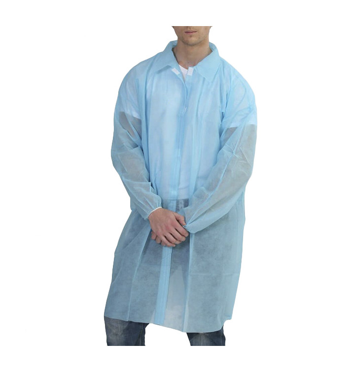 Disposable Lab Coat "TST" PP Velcro Blue XXL (1 Unit) Disposable Lab Coat "TST" PP Velcro Blue XXL (1 Unit)
