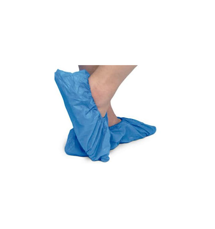 Disposable Plastic Shoe Covers with Reinforce Sole TST PP CPE Blue (500 Units) Disposable Plastic Shoe Covers with Reinforce Sole TST PP CPE Blue (500 Units)