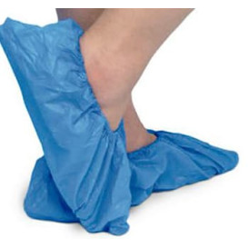 Disposable Plastic Shoe Covers with Reinforce Sole TST PP CPE Blue (50 Units)