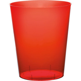 Plastic Cup PS "Moon" Red Clear 350ml (20 Units) 