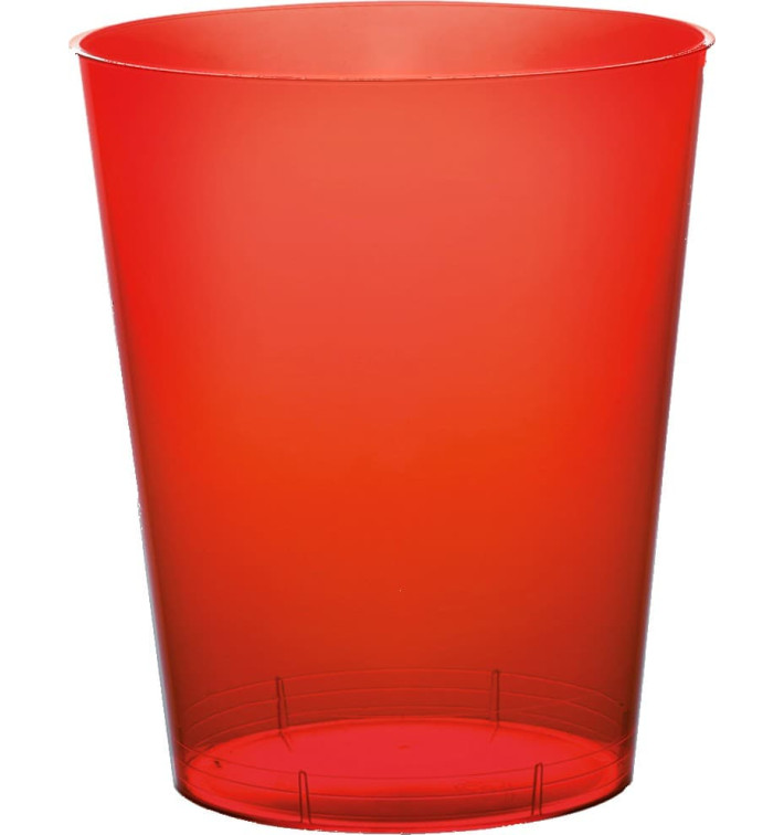 Plastic Cup PS "Moon" Red Clear 350ml (400 Units) Plastic Cup PS "Moon" Red Clear 350ml (400 Units)