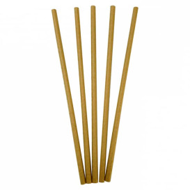Paper Straw Straight Kraft Ø0,6cm 20cm (100 Units)