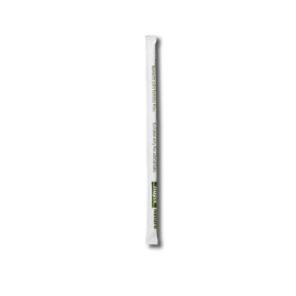 Plastic Straw Straight PLA Wrapped Black Ø0,6cm 14cm (13000 Units)