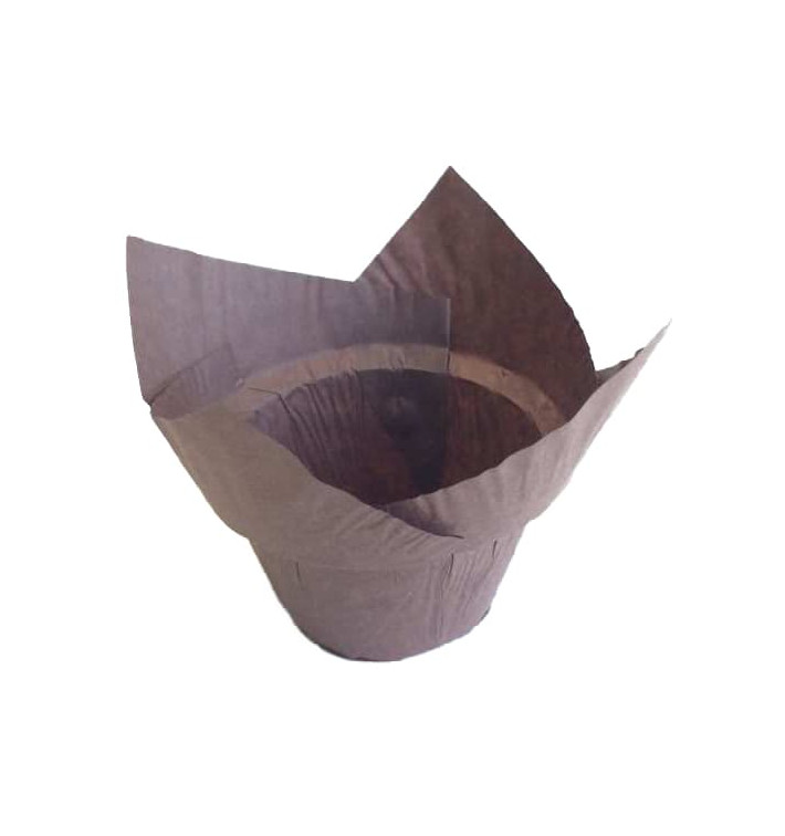 Cupcake Liner Tulip shape "Step" Brown Ø5x6,5/8,5cm (2280 Units) Cupcake Liner Tulip shape "Step" Brown Ø5x6,5/8,5cm (2280 Units)