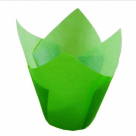 Cupcake Liner Tulip shape Green Ø5x4,2/7,2cm (2160 Units)