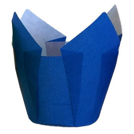 Cupcake Liner Tulip shape Blue Ø5x5/8cm (125 Units) 