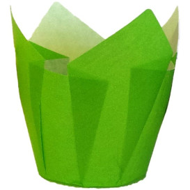 Cupcake Liner Tulip shape Green Ø5x5/8cm (2000 Units)