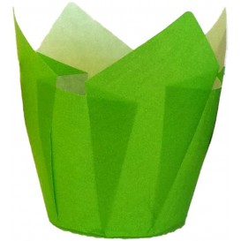 Cupcake Liner Tulip shape Green Ø5x4,2/7,2cm (2160 Units)