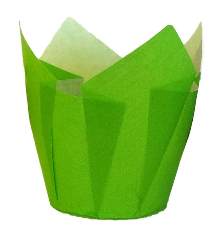 Cupcake Liner Tulip shape Green Ø5x4,2/7,2cm (2160 Units) Cupcake Liner Tulip shape Green Ø5x4,2/7,2cm (2160 Units)