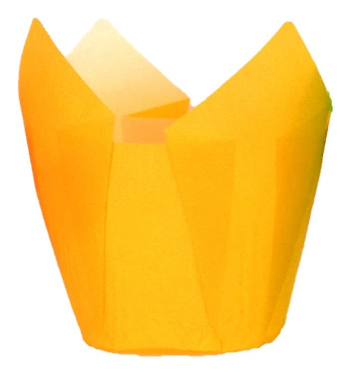 Cupcake Liner Tulip shape Yellow Ø5x4,2/7,2cm (135 Units) 