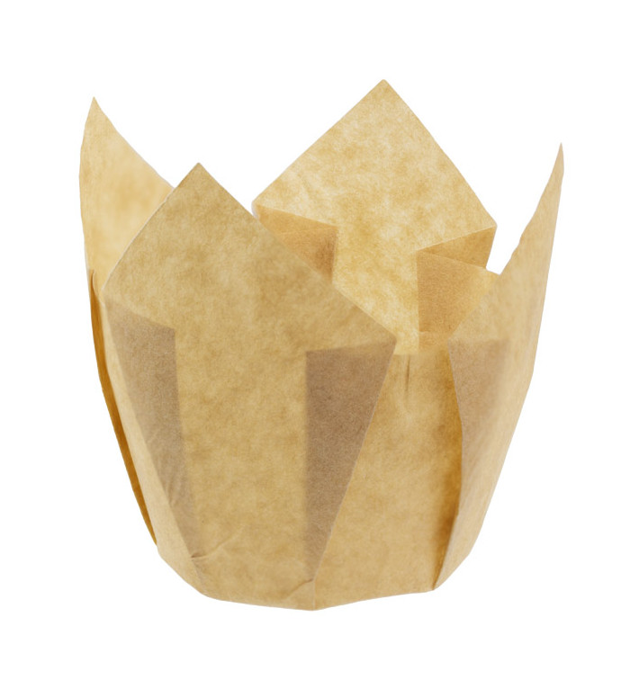 Cupcake Liner Tulip shape Nature Ø5x4,2/7,2cm (3600 Units) Cupcake Liner Tulip shape Nature Ø5x4,2/7,2cm (3600 Units)