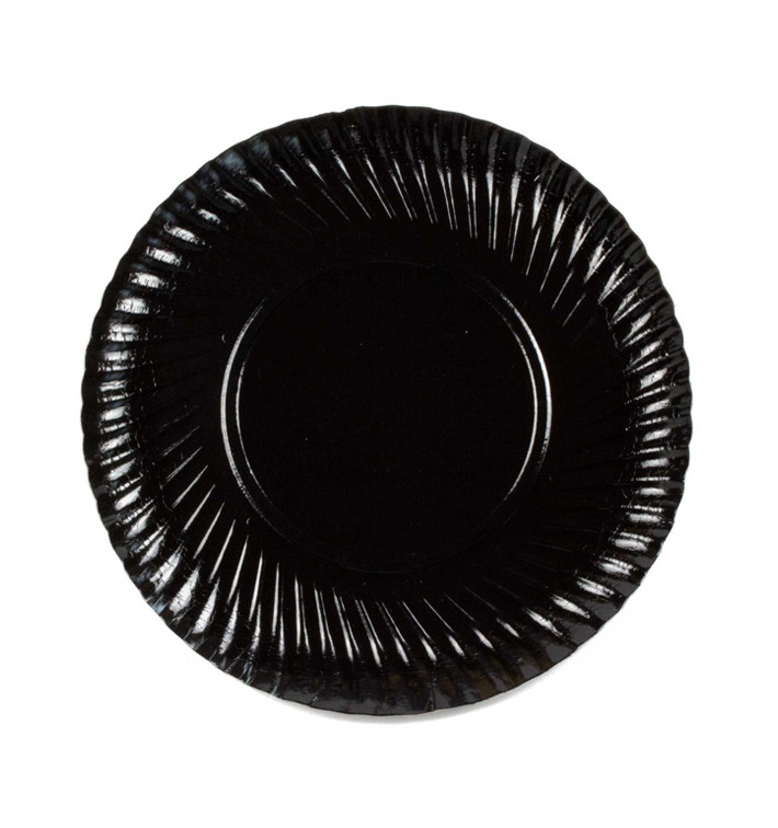 Paper Plate Round Shape Black 25cm (100 Units) Paper Plate Round Shape Black 25cm (100 Units)
