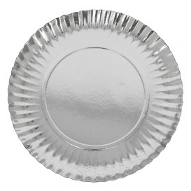 Paper Plate Round Shape Silver 10cm (100 Units) 