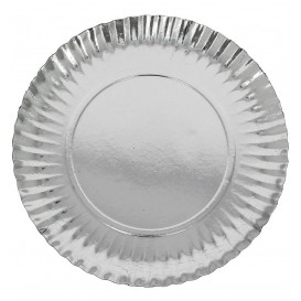 Paper Plate Round Shape Silver 12cm (100 Units) 
