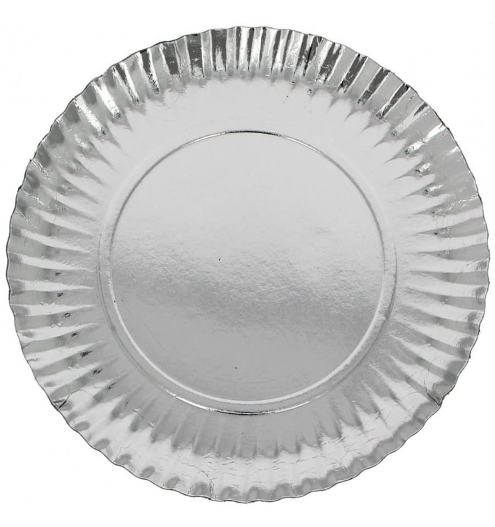 Paper Plate Round Shape Silver 35cm (200 Units) Paper Plate Round Shape Silver 35cm (200 Units)