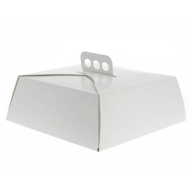 Paper Cake Box Square Shape White 32,5x32,5x10cm (50 Units) 