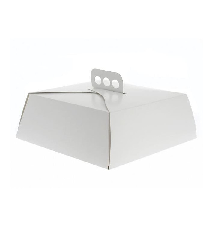 Paper Cake Box Square Shape White 24,5x24,5x10cm (100 Units) Paper Cake Box Square Shape White 24,5x24,5x10cm (100 Units)