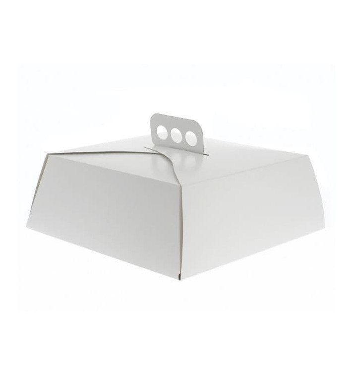 Paper Cake Box Square Shape White 24,5x24,5x10cm (100 Units)