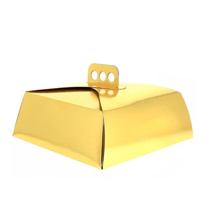 Paper Cake Box Square Shape Gold 24,5x24,5x10cm (100 Units) Paper Cake Box Square Shape Gold 24,5x24,5x10cm (100 Units)