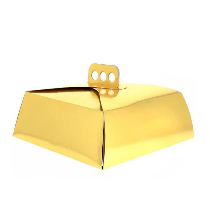 Paper Cake Box Square Shape Gold 34,5x34,5x10cm (100 Units)