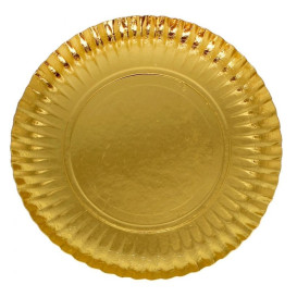 Paper Plate Round Shape Gold 12cm (100 Units)  