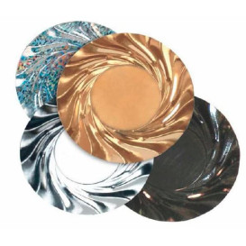 Paper Plate Round Shape Black "Acuario" 35cm (25 Units) 