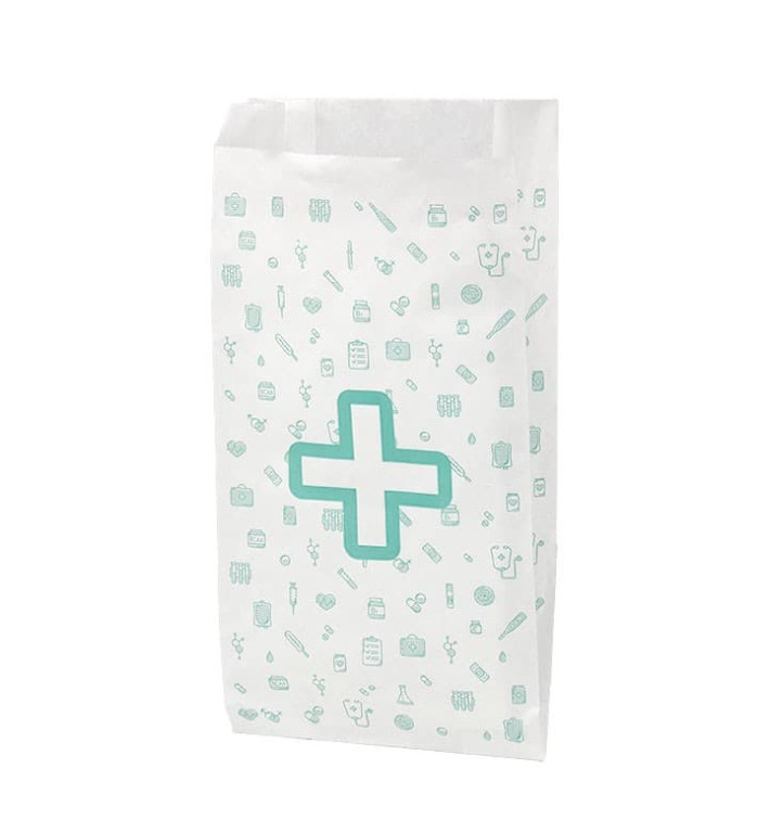 Paper Bag Pharmacy White 14+7x24cm (125 Units) Paper Bag Pharmacy White 14+7x24cm (125 Units)