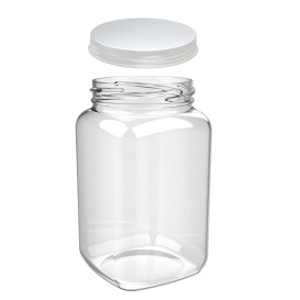 Plastic Jar with Lid Clear SAN Reusable 2250ml (12 Units)