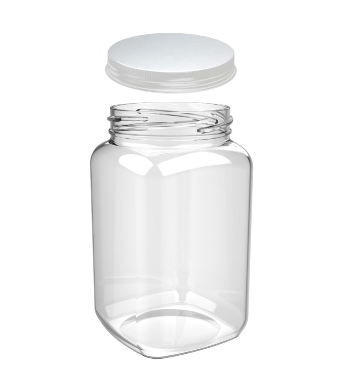 Plastic Jar with Lid Clear SAN Reusable 2250ml (12 Units)