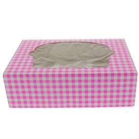 Paper Cupcake Box 6 Slot Pink 24,3x16,5x7,5cm (20 Units) 