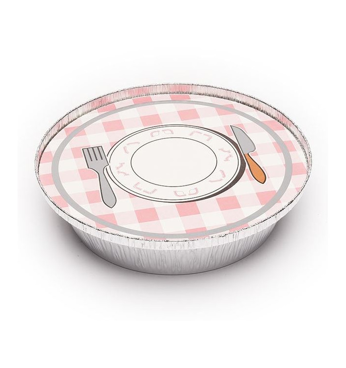 Paper Lid for Foil Pan Round Shape 800ml (200 Units) Paper Lid for Foil Pan Round Shape 800ml (200 Units)