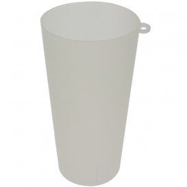 Plastic Cup with Ring PP Reusable Translucent 400ml (14 Units) 