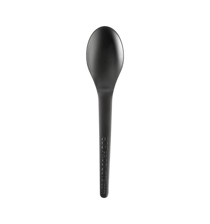 Cornstarch Spoon CPLA Compostable Black 15,0 cm (50 Units) Cornstarch Spoon CPLA Compostable Black 15,0 cm (50 Units)