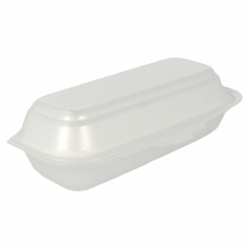 Foam Hot Dog Container White 2,10x1,05x0,64cm (125 Units)  