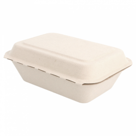 Sugarcane Hinged Container "Menu Box" 13,6x18,2x6,4cm (50 Units) 