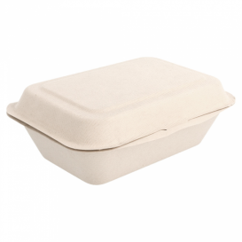 Sugarcane Hinged Container "Menu Box" 13,6x18,2x6,4cm (50 Units) 