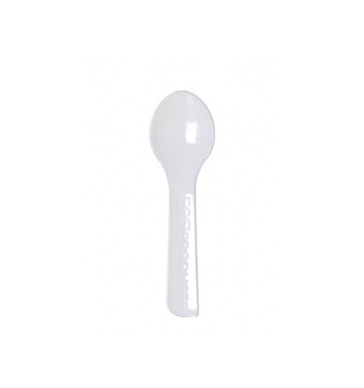 Cornstarch Ice Cream Spoon CPLA Compostable White 7,5 cm (2.000 Units) Cornstarch Ice Cream Spoon CPLA Compostable White 7,5 cm (2.000 Units)