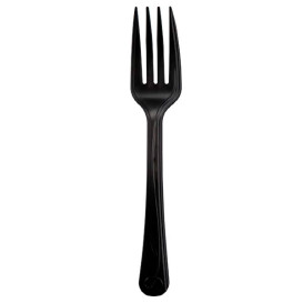 Cornstarch Fork CPLA Compostable Premium Black 17,5 cm (25 Units)