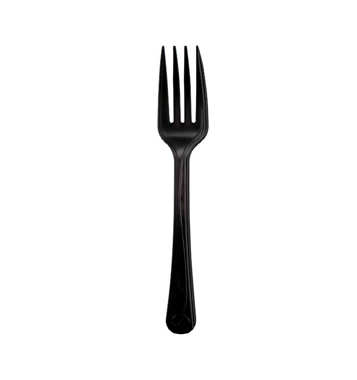 Cornstarch Fork CPLA Compostable Premium Black 17,5 cm (25 Units)