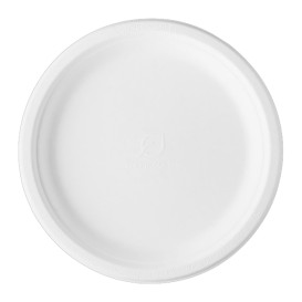 Sugarcane Plate Bagasse White Ø25,3 cm (500 Units)